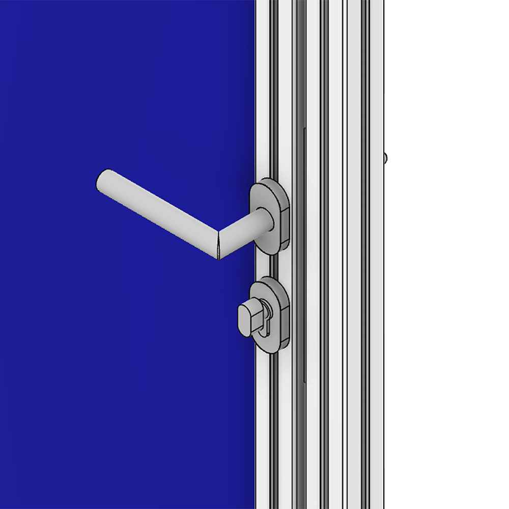 50-054-1 MODULAR SOLUTIONS SATIN MORTISE DOOR HANDLE WITH KEYED LOCK  WITH DEADBOLT